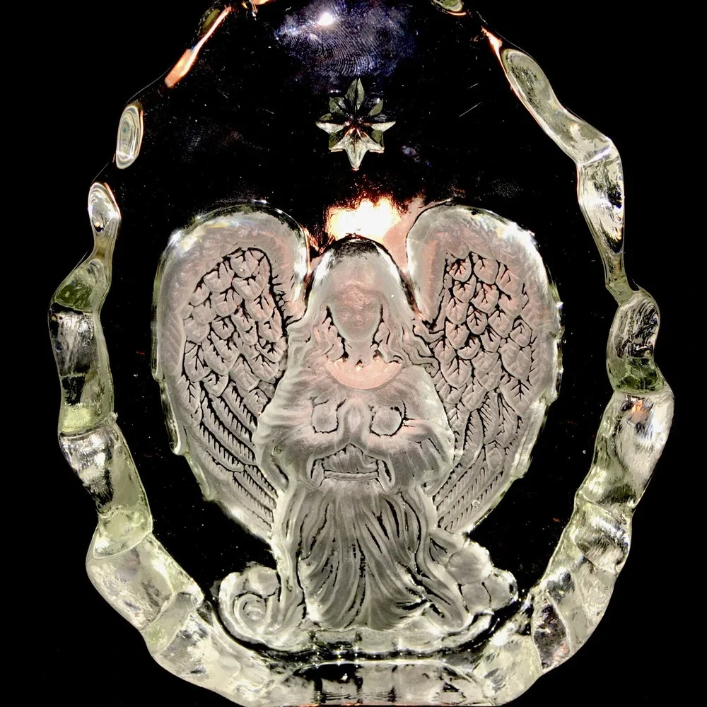 Fifth Avenue 3 Dimensional Angel Sculpture Solid Glass Christmas Spiritual Gift